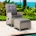 Gardeon Outdoor Wicker Recliner Chair Set with Ottoman, Adjustable Backrest, UV-Resistant PE Wicker, Grey, 57x61x94cm
