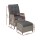 Gardeon 2PC Grey Recliner Chair Set with Ottomans - Adjustable Wicker Lounger for Indoor & Outdoor Comfort, UV-Resistant