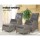 Gardeon 2PC Grey Recliner Chair Set with Ottomans - Adjustable Wicker Lounger for Indoor & Outdoor Comfort, UV-Resistant