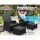 Gardeon 5PC Black Wicker Outdoor Furniture Set - Adjustable Recliner Chairs, Ottomans & Table, UV & Weather Resistant