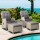 Gardeon 5PC Grey Wicker Recliner Set: Adjustable Chairs, Ottomans & Table, UV-Resistant PE Wicker, Indoor/Outdoor Use