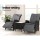 Gardeon 3PC Outdoor Wicker Recliner Set, Adjustable Chairs & Table, UV-Resistant, Steel Frame, Removable Cushions, Black
