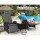 Gardeon 3PC Outdoor Wicker Recliner Set, Adjustable Chairs & Table, UV-Resistant, Steel Frame, Removable Cushions, Black