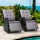 Gardeon 2PC Black Wicker Recliner Chairs - UV & Weather-Resistant, Adjustable, Indoor/Outdoor with Cushions, 57x65x95cm