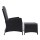 Gardeon Outdoor Recliner Chair Set - Black Wicker Lounge with Adjustable Backrest & Ottoman, UV & Weather-Resistant