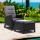 Gardeon Outdoor Recliner Chair Set - Black Wicker Lounge with Adjustable Backrest & Ottoman, UV & Weather-Resistant