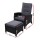 Gardeon 2PC Recliner Chairs Set - Black Wicker Outdoor Furniture with Adjustable Backrest & Ottoman, UV-Resistant