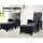 Gardeon 2PC Recliner Chairs Set - Black Wicker Outdoor Furniture with Adjustable Backrest & Ottoman, UV-Resistant