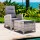 Gardeon Grey Outdoor Recliner Set - Adjustable Wicker Chair & Ottoman, UV-Resistant, High-Density Foam Cushions