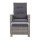 Gardeon 2PC Grey Wicker Recliner Chairs Set, Adjustable Outdoor Lounger with Ottoman, Steel Frame, UV-Resistant Cushions