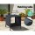 Gardeon 3PC Recliner Set: Black Wicker Outdoor Furniture with Adjustable Backrest, Ottoman, & Tempered Glass Table