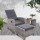 Gardeon 3PC Outdoor Recliner Set with Adjustable Wicker Chairs, Ottoman, and Glass Table - UV & Weather-Resistant, Grey