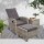 Gardeon 3PC Outdoor Recliner Set with Adjustable Wicker Chairs, Ottoman, and Glass Table - UV & Weather-Resistant, Grey