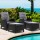 Gardeon 5PC Outdoor Recliner Set: UV-Resistant Wicker, Adjustable Back, Steel Frame, Glass Table, Black