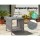 Gardeon Outdoor Coffee Side Table – Grey Rattan Wicker, Steel Frame, Tempered Glass Top, 40x40x45cm, Weather-Resistant