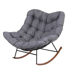 Gardeon Outdoor Papasan Rocking Chair - Steel Frame, Plush Cushions, UV Resistant, 107x91x98cm, Indoor/Outdoor Use