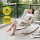 Gardeon Papasan Rocking Chair Recliner Outdoor Indoor Patio Garden Steel Frame Beige Cushion 160kg Capacity