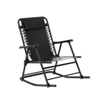 Gardeon Outdoor Folding Rocking Chair, Steel Frame, Textilene Fabric, 93x59x96cm, Lightweight, Reclining Patio Recliner