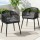 Gardeon 2PC Black Wicker Outdoor Dining Chairs - Steel Frame, UV-Resistant, Weatherproof, 60x50x80cm, Indoor/Outdoor Use