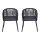 Gardeon 2PC Black Wicker Outdoor Dining Chairs - Steel Frame, UV-Resistant, Weatherproof, 60x50x80cm, Indoor/Outdoor Use