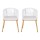 Gardeon 2PC Outdoor Dining Chairs - White PE Wicker, Steel Frame, UV-Resistant, 60x50x80cm, Plush Cushions Included