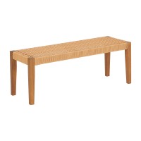 Gardeon 2-Seater Outdoor Garden Bench - Acacia Wood & PE Wicker, 110cm, Weather-Resistant, 240kg Capacity