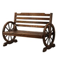 Gardeon 2-Seater Outdoor Wagon Bench - Fir Wood, Rustic Charcoal Brown, UV & Weather-Resistant, 220kg Capacity