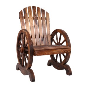 Gardeon Wooden Wagon Chair, Canadian Fir, 68x63x99cm, Brown - Rustic Outdoor Seating, Weather & UV Resistant