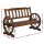 Gardeon Rustic Fir Wood Wagon Wheel Garden Bench, 2-Seater, UV-Resistant, 220kg Capacity, Brown, 111x52x77cm