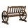 Gardeon Rustic Fir Wood Wagon Wheel Garden Bench, 2-Seater, UV-Resistant, 220kg Capacity, Brown, 111x52x77cm