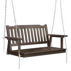 Gardeon Wooden Porch Swing Chair, 2-Seater, Fir Wood, Brown, Heavy-Duty Metal Chains, Indoor/Outdoor Use, 300kg Capacity