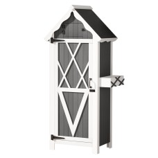 Gardeon Wooden Outdoor Storage Shed - Fir Wood, Weather-Resistant, 3-Tier Shelves, 65x46x179cm, Lockable Garden Cabinet