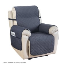 Artiss 100% Water-Resistant Recliner Chair Cover, Grey - Microfibre, Quilted Design, Anti-Slip, Machine Washable, 1-Seater