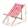 Gardeon Wooden Sun Lounge: Adjustable Portable Beach Chair, Fir Wood Frame, Red Stripes, 120kg Capacity, 1-Year Warranty