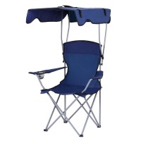 Weisshorn Navy Blue Camping Chair with Canopy – Lightweight, Foldable, Water-Resistant 600D Oxford, 120KG Capacity