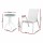 Gardeon 3PC Outdoor Bistro Set White Stackable Textilene Chairs with Tempered Glass Table 3PC Patio Furniture