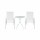 Gardeon 3PC Outdoor Bistro Set White Stackable Textilene Chairs with Tempered Glass Table 3PC Patio Furniture