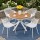 Gardeon 5 Piece Outdoor Dining Set WPC Table Aluminium Alloy Frame 4 PP Chairs White 5PC Dining Set Patio