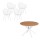 Gardeon 5 Piece Outdoor Dining Set WPC Table Aluminium Alloy Frame 4 PP Chairs White 5PC Dining Set Patio
