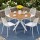 Gardeon 5 Piece Outdoor Dining Set White WPC Table Aluminium Frame 4 PP Chairs Weather Resistant Patio