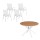 Gardeon 7PCS Outdoor Dining Set with WPC Tabletop and 6 Stackable Textilene Chairs Seats 6 Adults White
