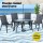 Gardeon 5 Piece Outdoor Dining Set Black – Steel Frame, Tempered Glass Table, Stackable Chairs, Weatherproof, 120cm