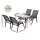 Gardeon 5 Piece Outdoor Dining Set, Grey Mesh Chairs, Tempered Glass Table, Steel Frame, Weatherproof Patio Furniture