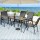 Gardeon 5 Piece Outdoor Dining Set, Grey Mesh Chairs, Tempered Glass Table, Steel Frame, Weatherproof Patio Furniture
