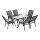 Gardeon 7 Piece Outdoor Dining Set Grey – Steel Frame, Tempered Glass Table, Stackable Chairs, Weather-Resistant