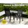 Gardeon 5 Piece Outdoor Dining Set Black—Steel Frame, Tempered Glass Table, Stackable Chairs, Weatherproof, 140x80cm