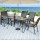 Gardeon 5PC Outdoor Dining Set: Steel Frame, 140x80cm Tempered Glass Table, Stackable Grey Chairs, All-Weather Comfort
