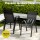 Gardeon 7 Piece Outdoor Dining Set Black—Steel Frame, Tempered Glass Table, Stackable Chairs, Weather-Resistant