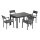 Gardeon 5-Piece Extendable Outdoor Dining Set - Black Aluminium, Seats 4-6, Weather-Resistant Cushions, Easy Assembly