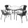Gardeon 5-Piece Outdoor Dining Set: Steel Frame, Stackable Chairs, Weather-Resistant, 90cm Table, 1-Year Warranty